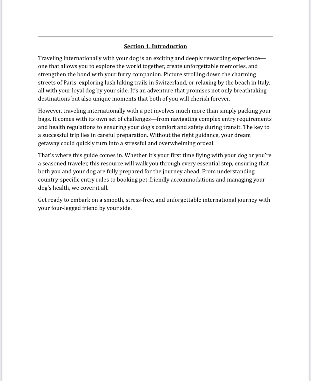 Traveling Internationally With Your Dog - E-Book